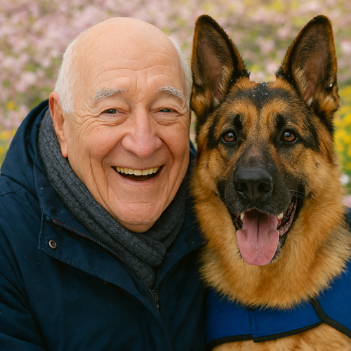The First Visit Back Handler with German Shepard