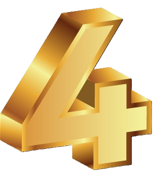 Number Four 3-D Gold Number Four 3-D Gold