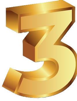 Number Three 3-D Gold Number Three 3-D Gold